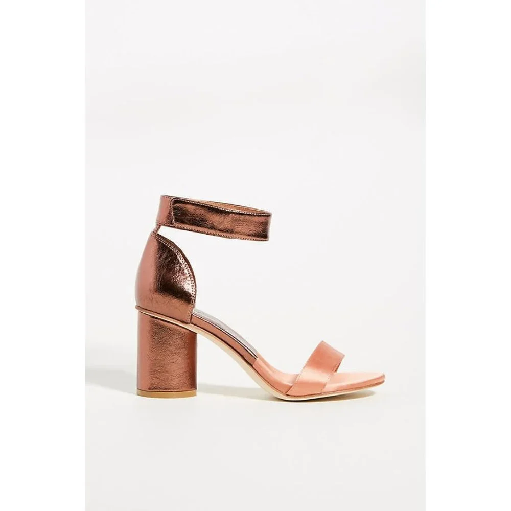 Jeffrey Campbell Madison Metallic Heeled Sandals Womens Size 8.5